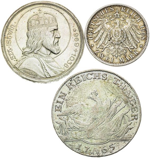 Silver coins (3 pcs) - front