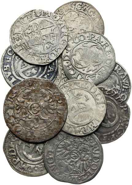 Lot of silver coins  (16th/17th century.) (10 pcs) - front