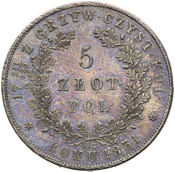 5 Zlotych 1831 - back
