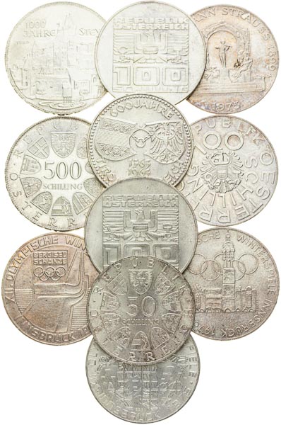 Silver coins (11 pcs) - front