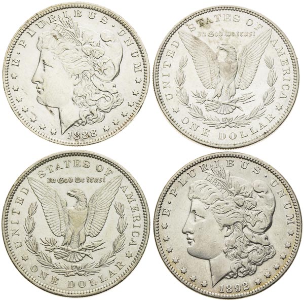 Morgan Dollars (4 pcs) - front