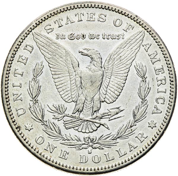 Morgan Dollar 1883 S - back