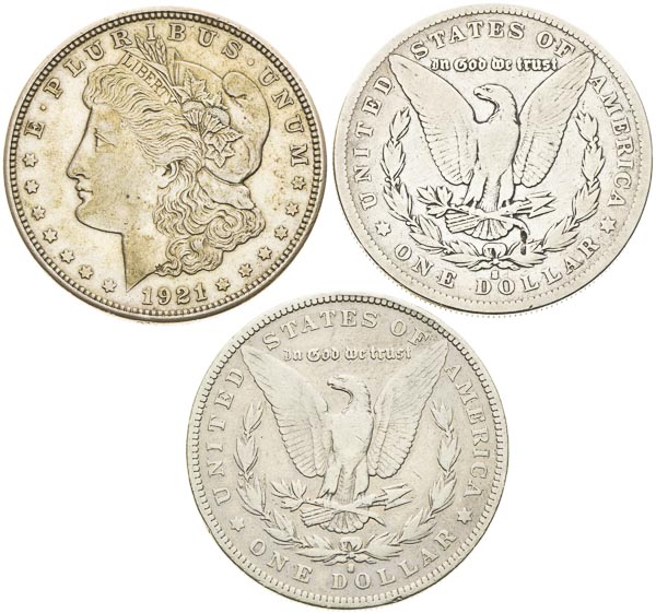 Morgan Dollars (3 pcs) - front