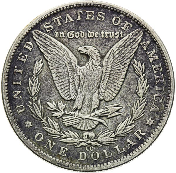 Morgan Dolar 1885 CC - back