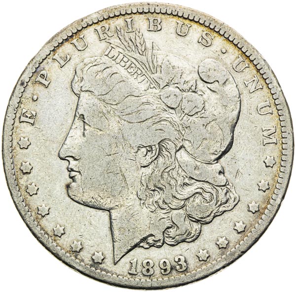 Morgan Dollar 1893 CC - front