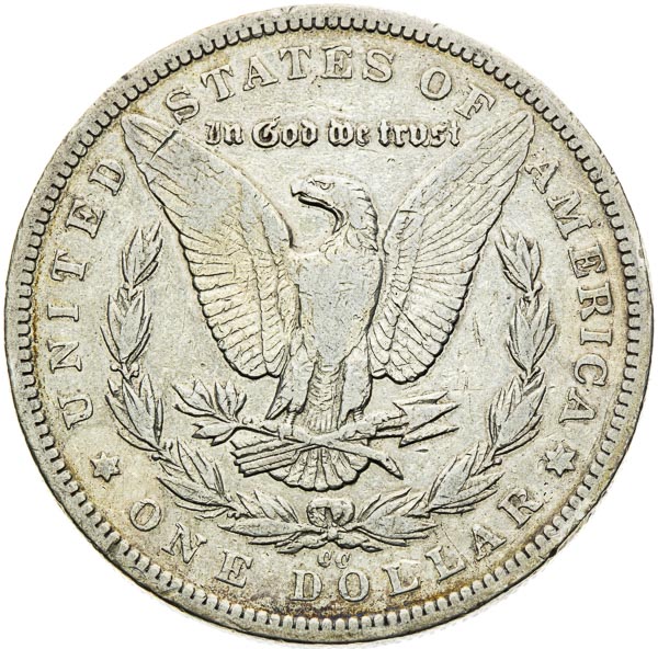 Morgan Dollar 1893 CC - back