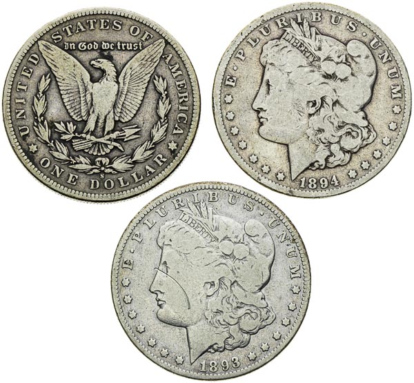 Morgan Dollar (3 pcs) - back