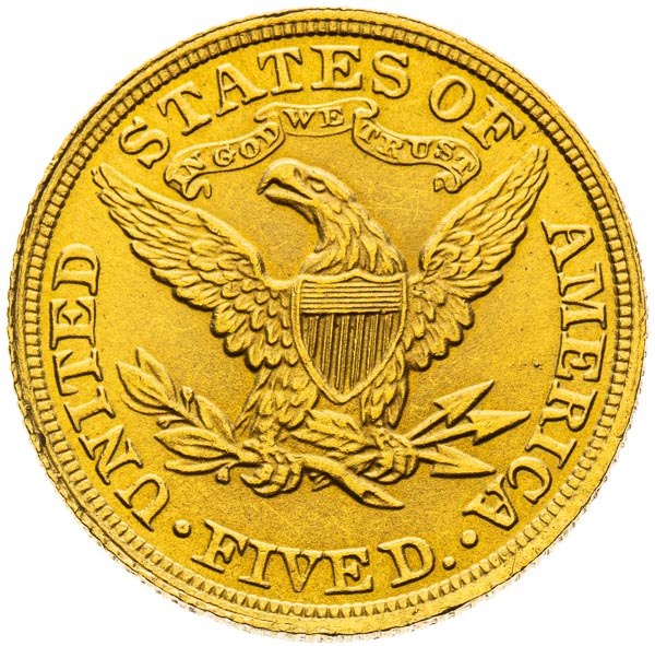 5 Dollar 1908 - back