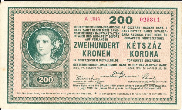200 Koruna 1918 A 2045 - front