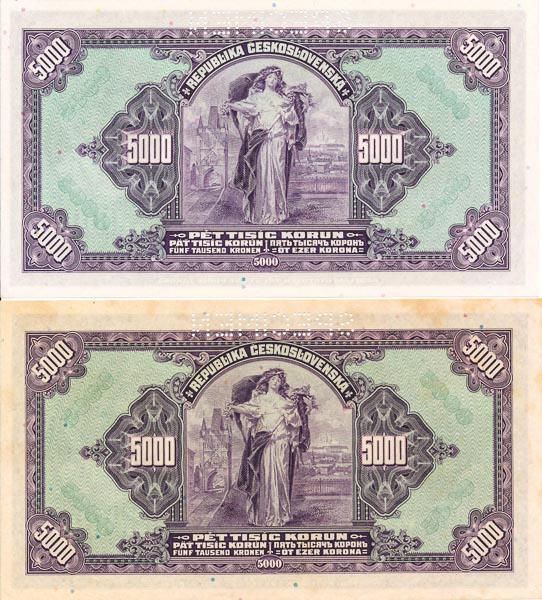 5000 Koruna 1920 (2 pcs) - back