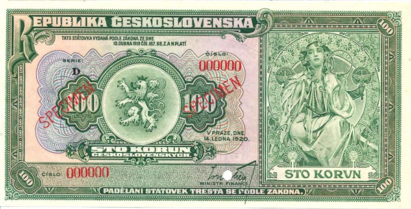 100 Koruna 1920 D (annulus) - front