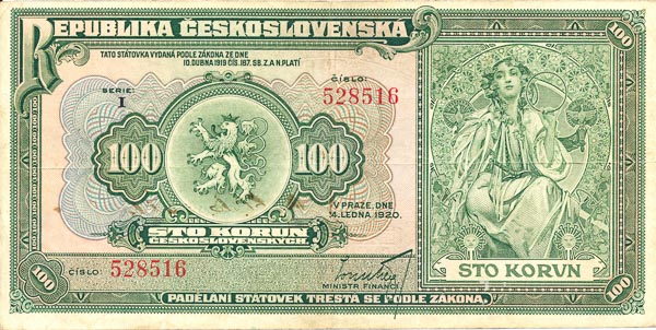 100 Koruna 1920 I - front