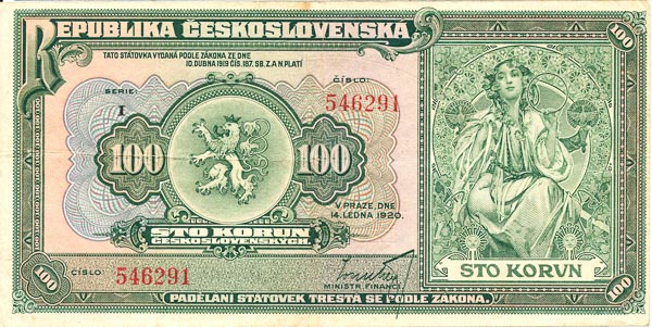 100 Koruna 1920 I - front