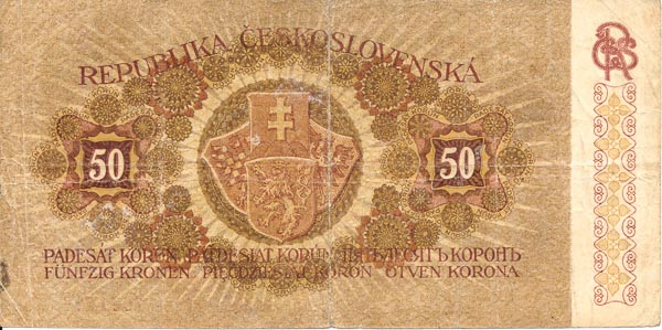 50 Koruna 1919 s. 0047 - back