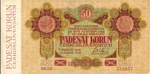 50 Koruna 1919 s. 0050 - front