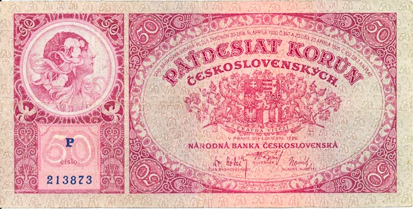 50 Koruna 1929 P - front