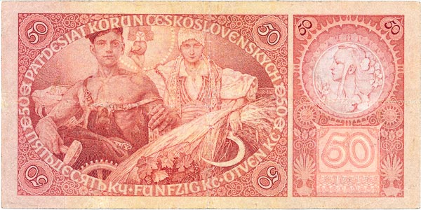 50 Koruna 1929 P - back
