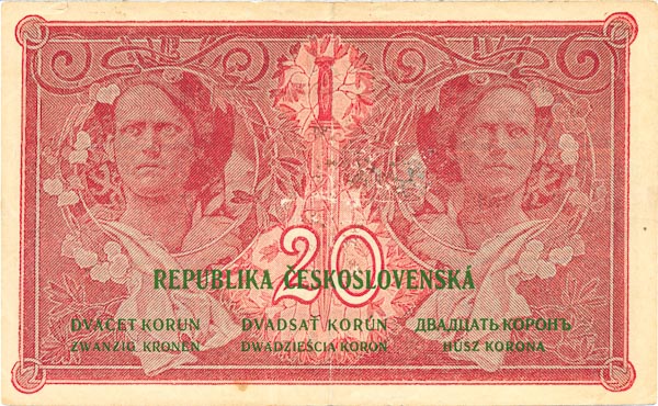 20 Koruna 1919 s. P 001 - back