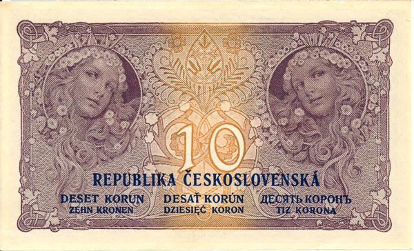 10 Koruna 1919 s. O 199 - back
