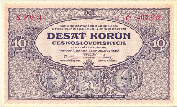 10 Koruna 1927 P 034 - front