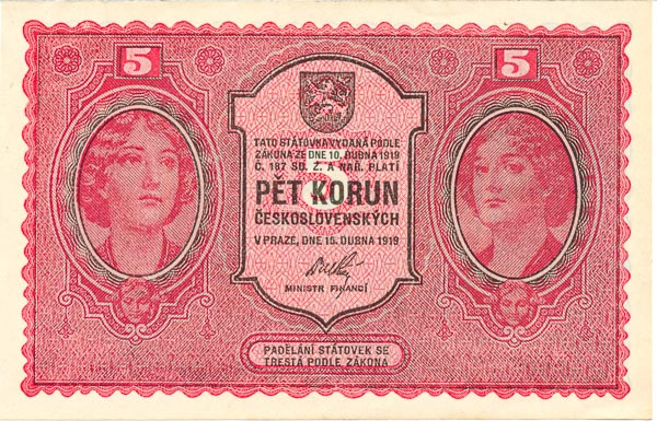 5 Koruna 1919 s. 0010 - front