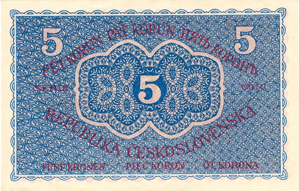 5 Koruna 1919 s. 0010 - back