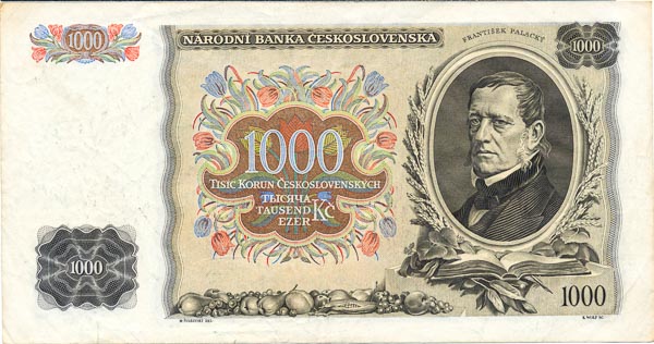 1000 Koruna 1934/1939 H - back
