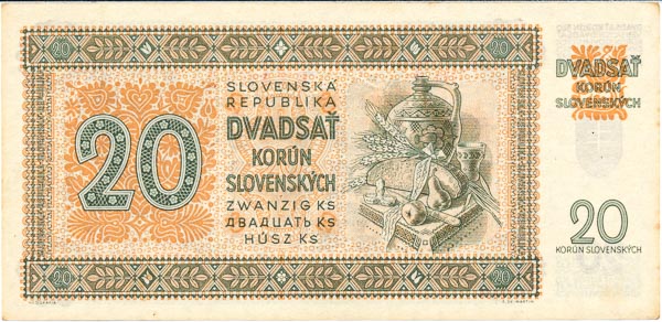 20 Koruna 1942 Ba 4 - back