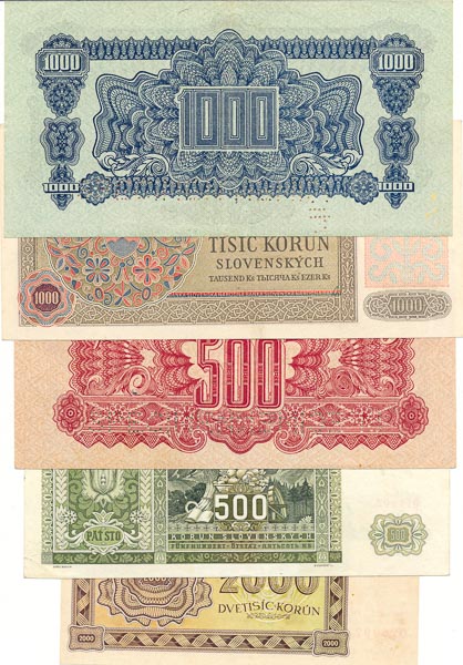 Lot of banknotes (5 pcs) - back