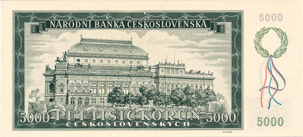 5000 Koruna 1945 s. 19 A (perforated) - back