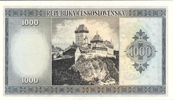 1000 Koruna (1945) BL - back