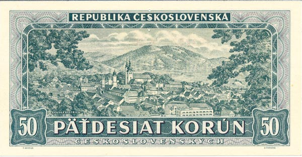50 Koruna 1948 A 20 (perforated) - back