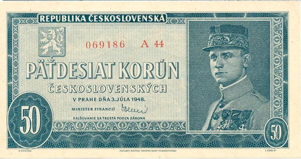 50 Koruna 1948 A 44 - front