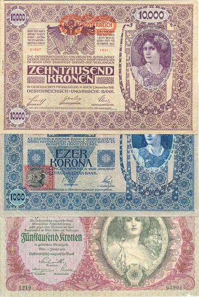 Lot of banknotes (6 pcs) - front