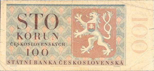 100 Koruna 1951 A 13 - back