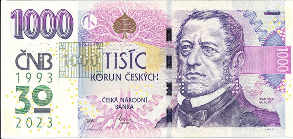1000 Koruna 2008 M 01 (bank specimen) - front