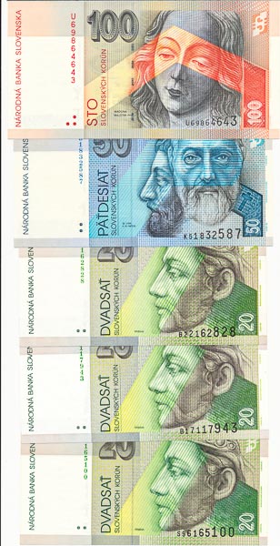 Lot of banknotes (5 pcs) - front