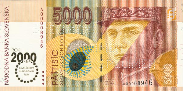 5000 Koruna 1995 A (bank specimen) - front