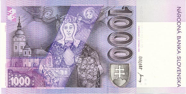 1000 Koruna 1993 A - back