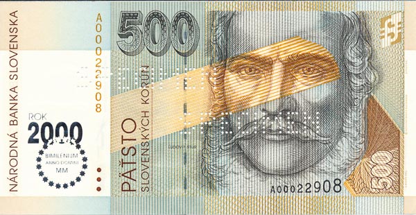 500 Sk 1993 A (bankovní vzor) - avers