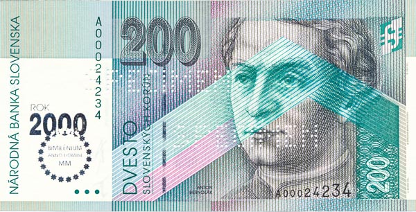 200 Sk 1995 A (bankovní vzor) - avers