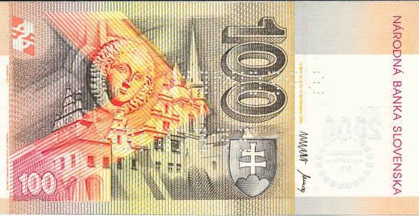 100 Sk 1993 A (bankovní vzor) - revers