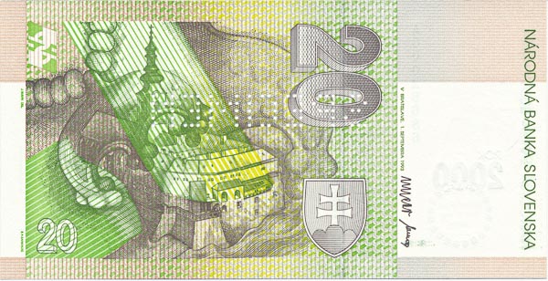 20 Sk 1993 A (bankovní vzor) - revers