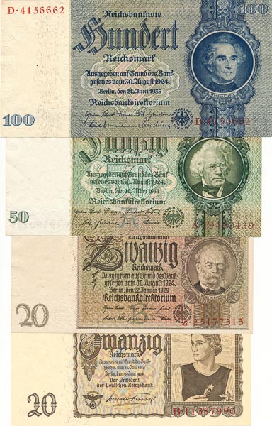 Lot of banknotes (10 pcs) - front