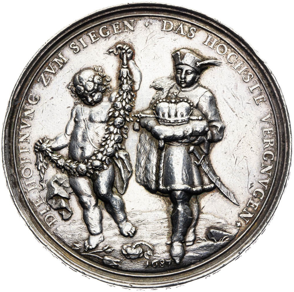 Silver medal 1687 - back