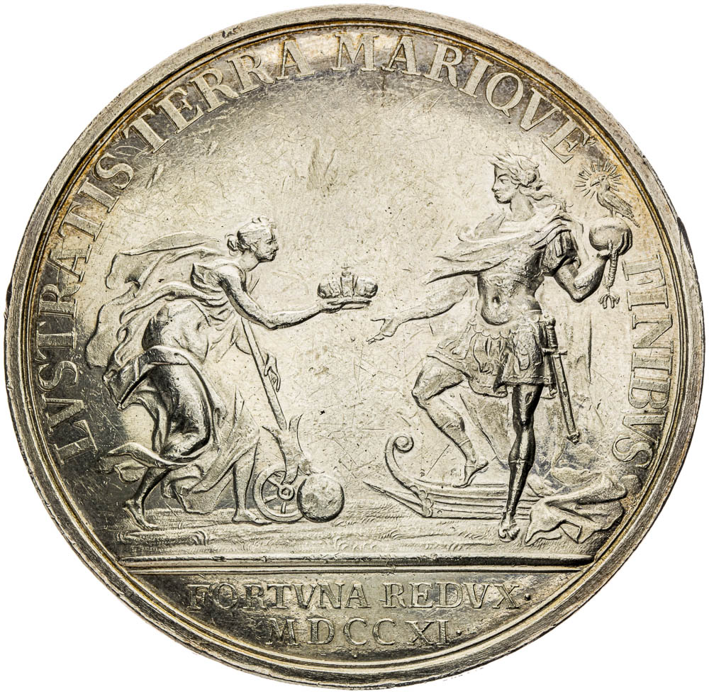 Silver medal 1711 - back