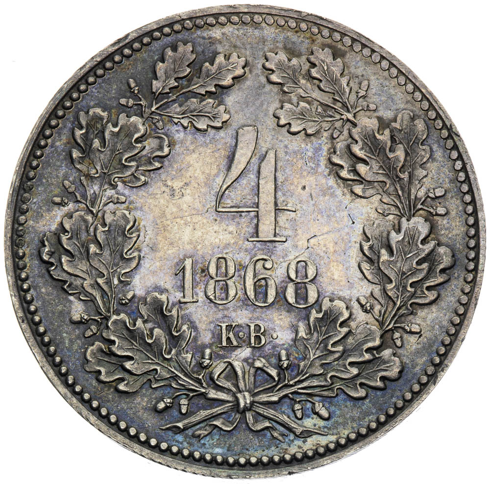 4 Kreutzer 1868 (Silver Struck) - back