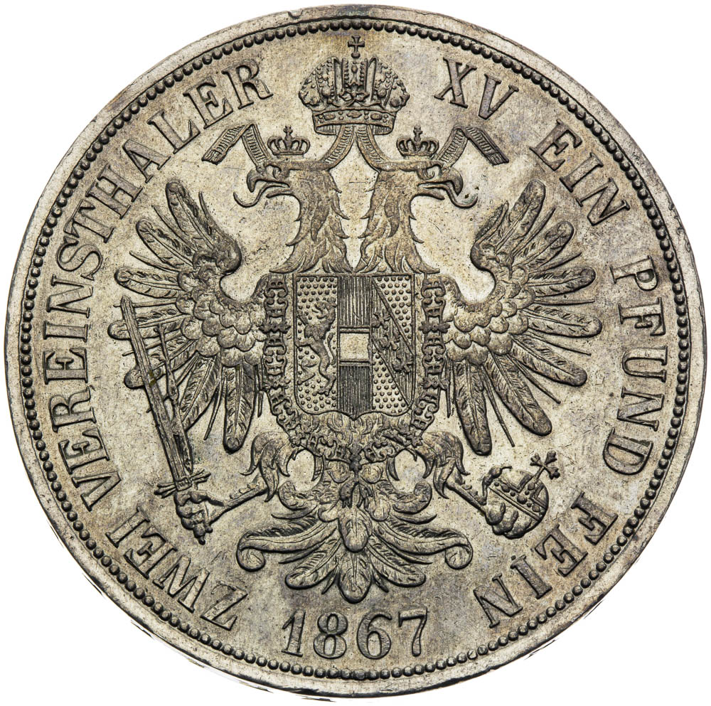 Spolkový 2 tolar 1867 - revers