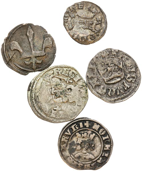 Silver coins (5 pcs) - front