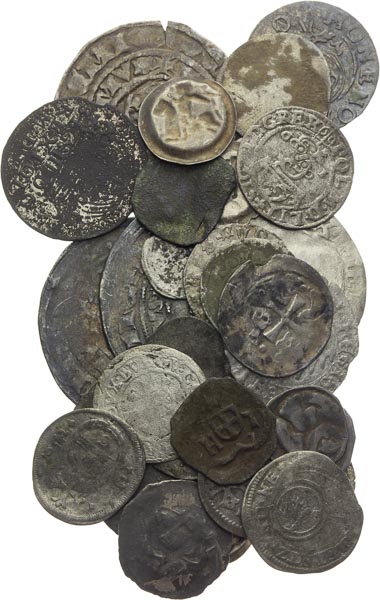 Lot of silver coins (34 pcs) - front